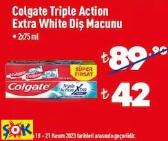 COLGATE TRİPLE ACTİON EXTRA WHİTE DİŞ MACUNU • 2X75 M COLGATE TRİPLE ACTİON EXTRA WHİTE DİŞ MACUNU • 2X75 M